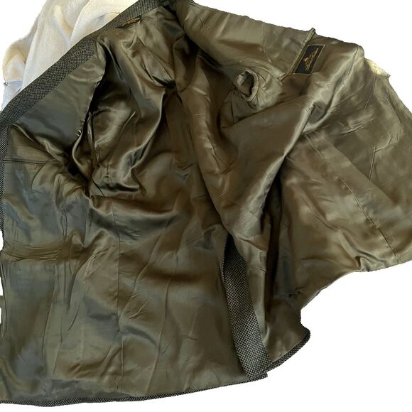 Brooks Brothers Vtg Sport Coat Wool Flannel Check Stripe Gray Black 42 43 USA - Picture 16 of 16